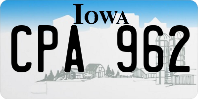 IA license plate CPA962