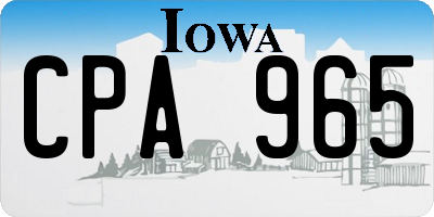 IA license plate CPA965