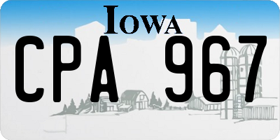 IA license plate CPA967