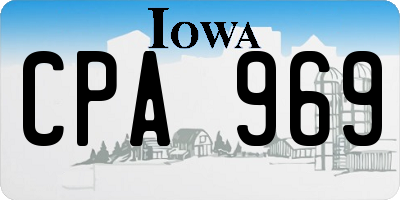 IA license plate CPA969