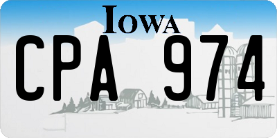 IA license plate CPA974