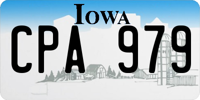 IA license plate CPA979