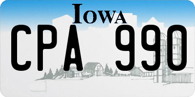 IA license plate CPA990