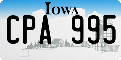 IA license plate CPA995