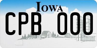 IA license plate CPB000