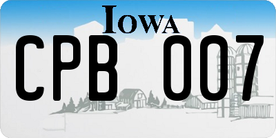 IA license plate CPB007
