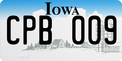 IA license plate CPB009