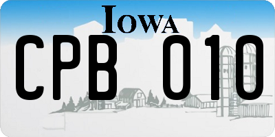 IA license plate CPB010