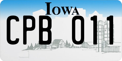 IA license plate CPB011