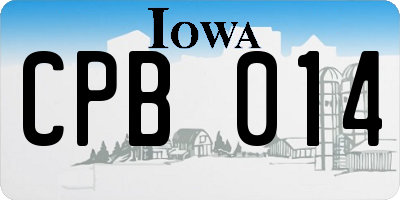 IA license plate CPB014