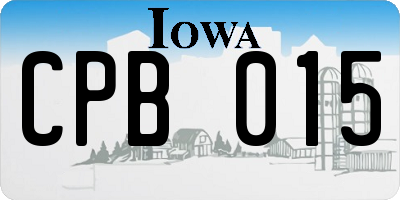IA license plate CPB015