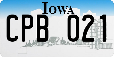IA license plate CPB021