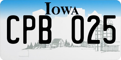 IA license plate CPB025