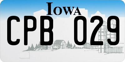IA license plate CPB029