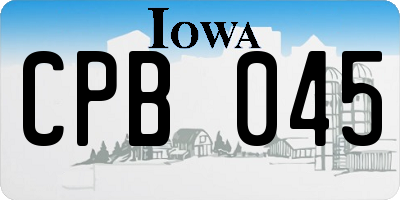 IA license plate CPB045