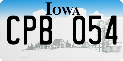 IA license plate CPB054