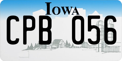 IA license plate CPB056