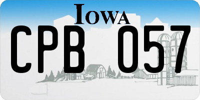 IA license plate CPB057