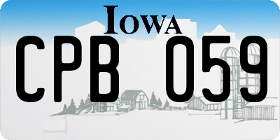 IA license plate CPB059