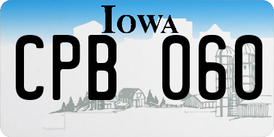 IA license plate CPB060