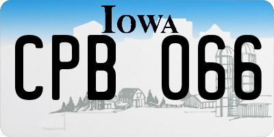 IA license plate CPB066