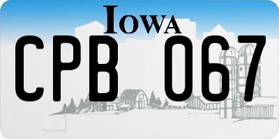 IA license plate CPB067