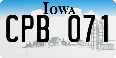 IA license plate CPB071
