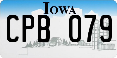 IA license plate CPB079
