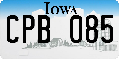 IA license plate CPB085