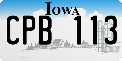 IA license plate CPB113