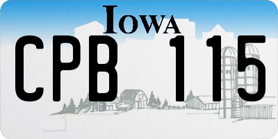 IA license plate CPB115