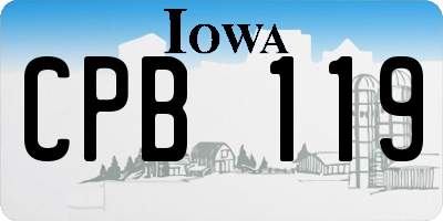 IA license plate CPB119