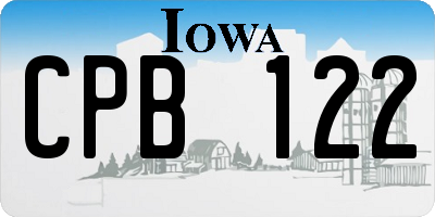 IA license plate CPB122