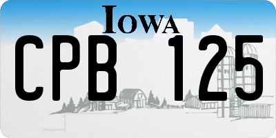 IA license plate CPB125