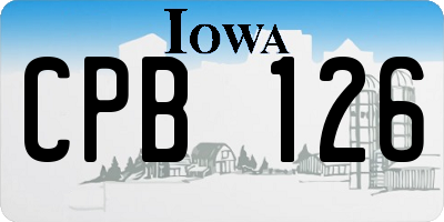 IA license plate CPB126