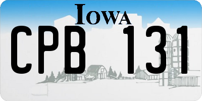 IA license plate CPB131