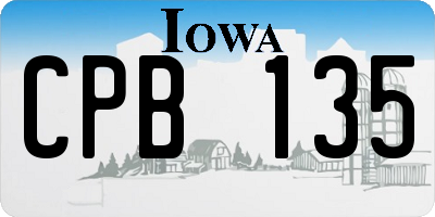 IA license plate CPB135