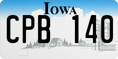 IA license plate CPB140