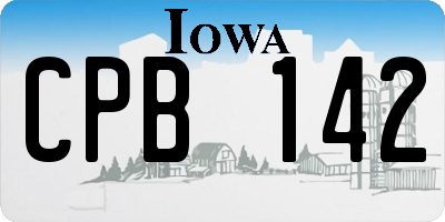 IA license plate CPB142