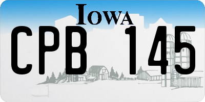 IA license plate CPB145
