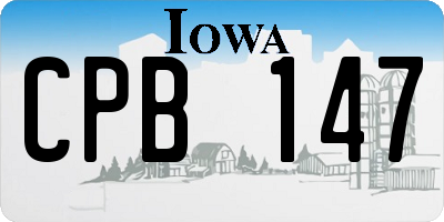 IA license plate CPB147