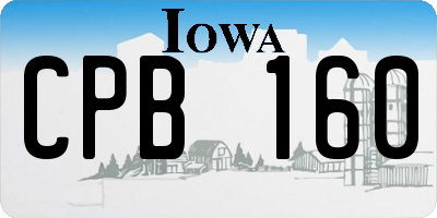 IA license plate CPB160
