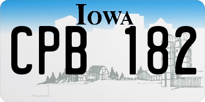 IA license plate CPB182