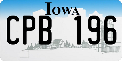 IA license plate CPB196