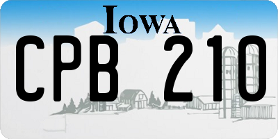 IA license plate CPB210