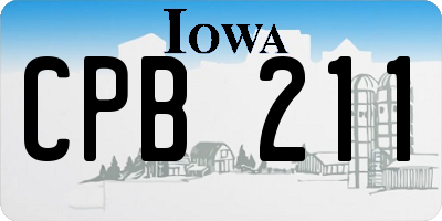 IA license plate CPB211