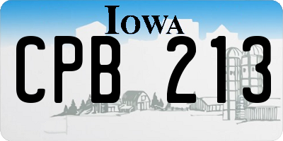 IA license plate CPB213