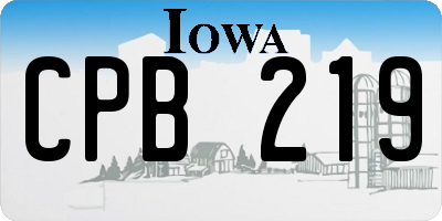 IA license plate CPB219