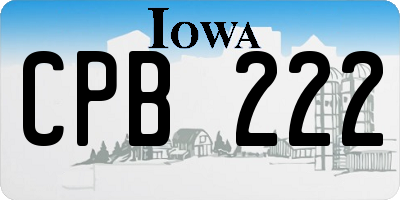 IA license plate CPB222