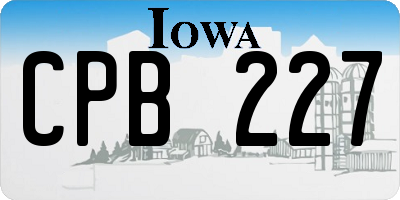 IA license plate CPB227